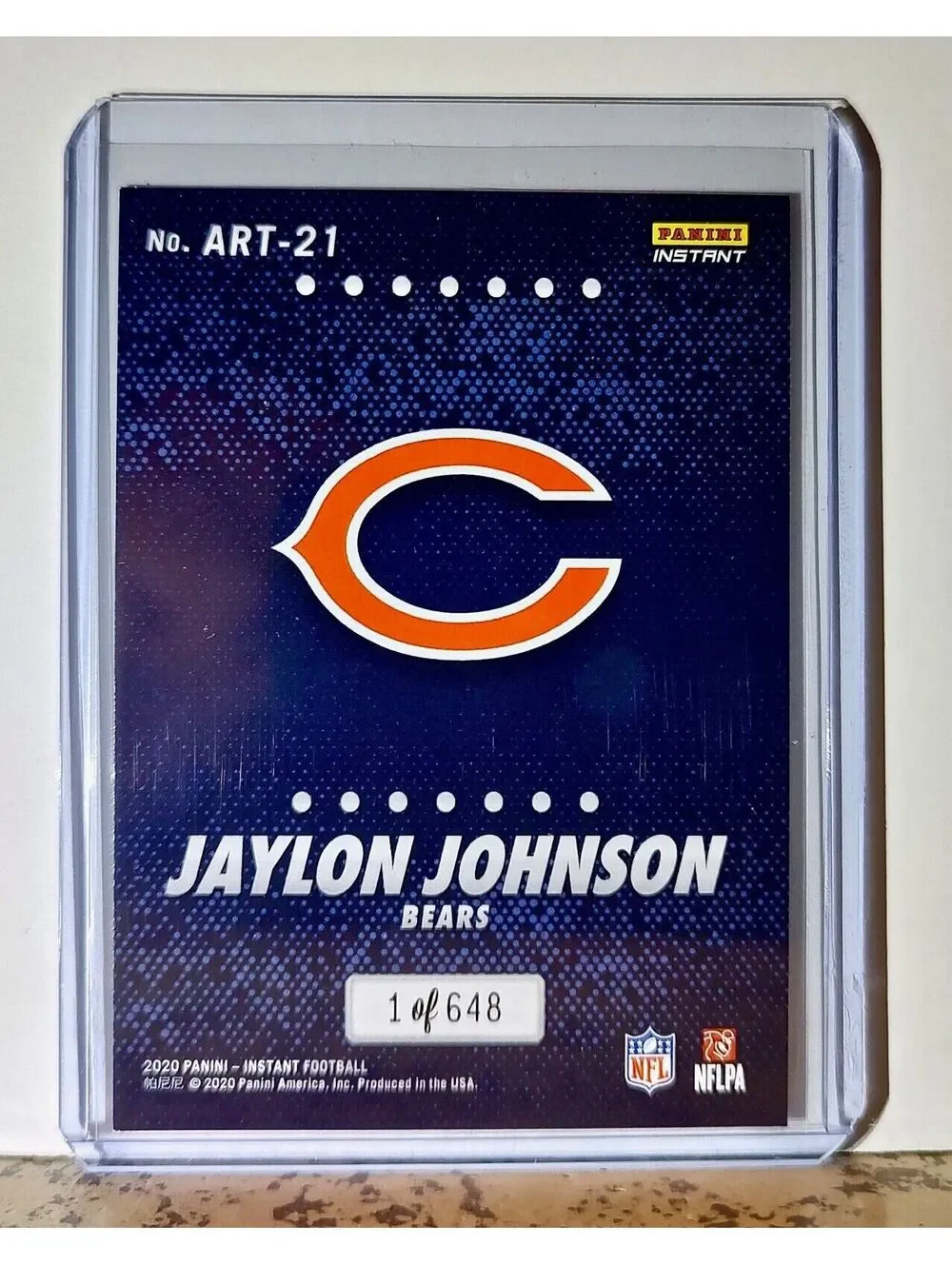 Jaylon Johnson 2020 Panini All-Rookie Team NFL #21 Card 1/648 Chicago Bears